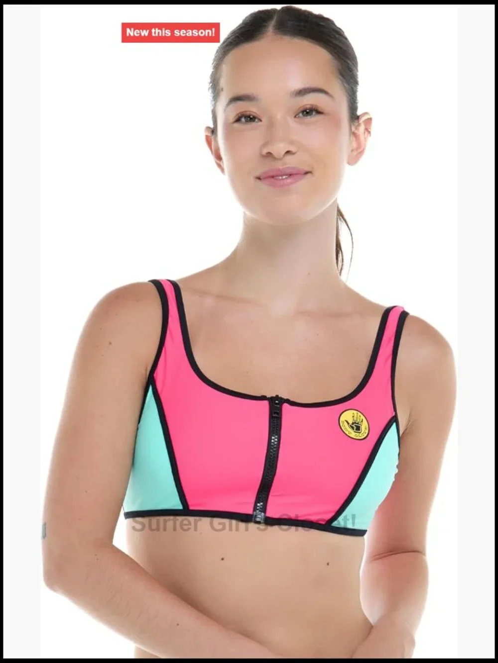 Zip-Front Crop Top – Low Back, Sporty Silhouette – Nylon Blend